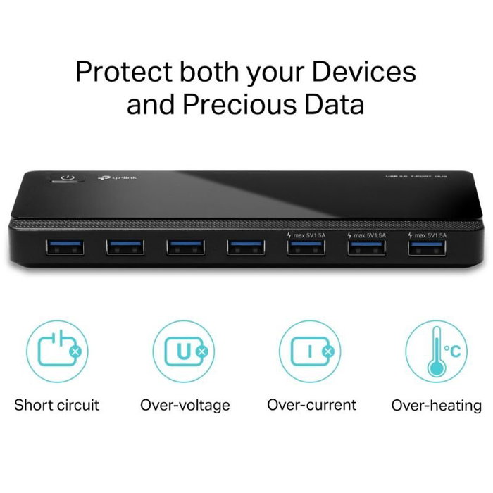 TP-Link UH700 Hub USB 3.0 de 7 Puertos Negro